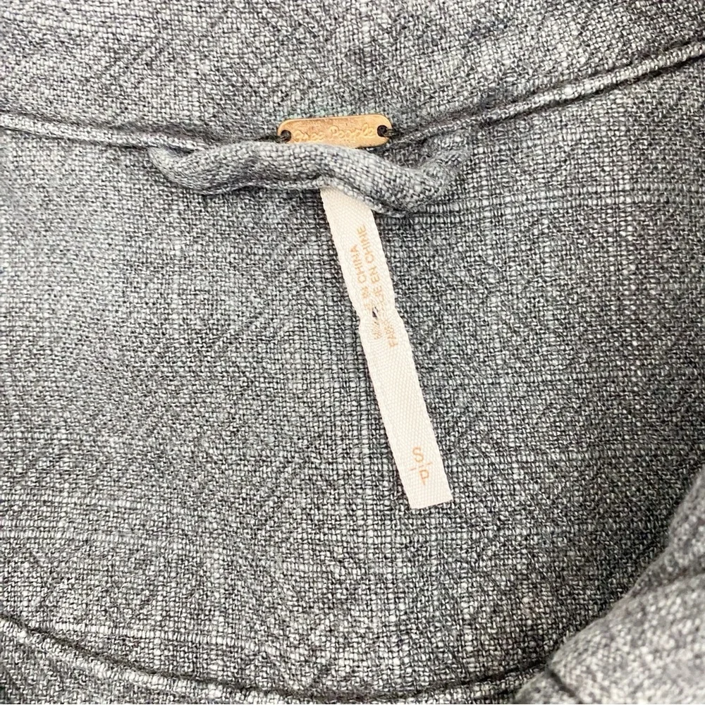 Free People Rainz Linen Blend Longline Maxi Duster Jacket Atlantic Washed Blue - Picture 11 of 12